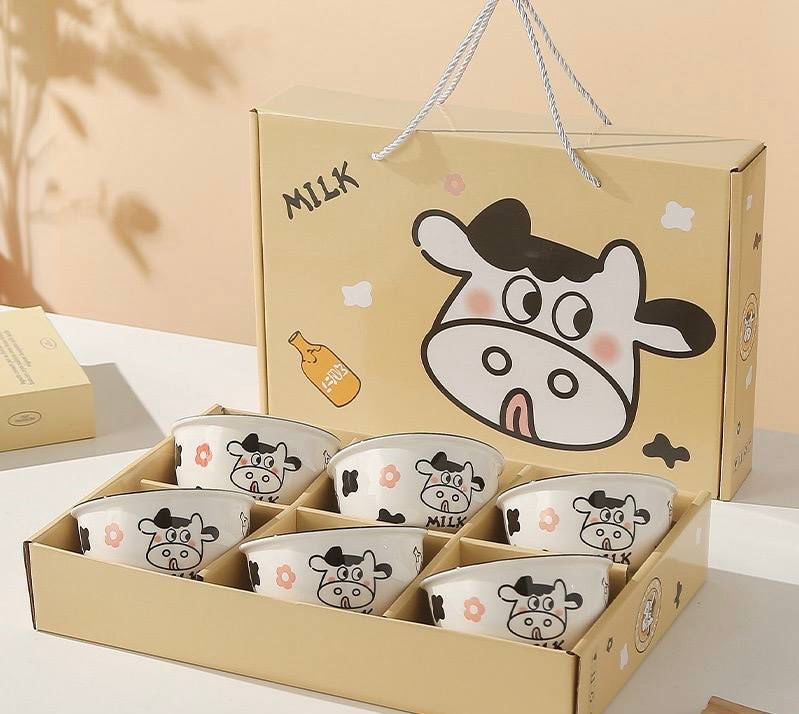 Cow bowl set 6 pieces