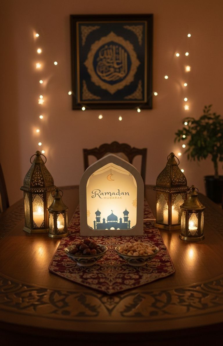 Ramadan decorative stand with LED lighting inside