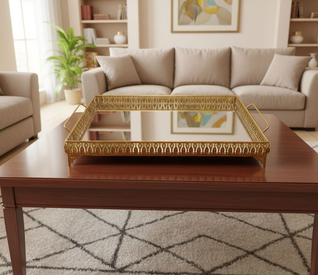 Jumbo Bombaye tray, large size 56x32 cm, with a sophisticated classic style