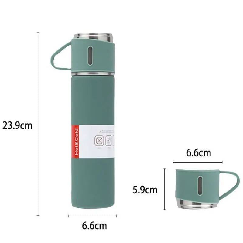 Original Thermos set with 3 stainless steel cups