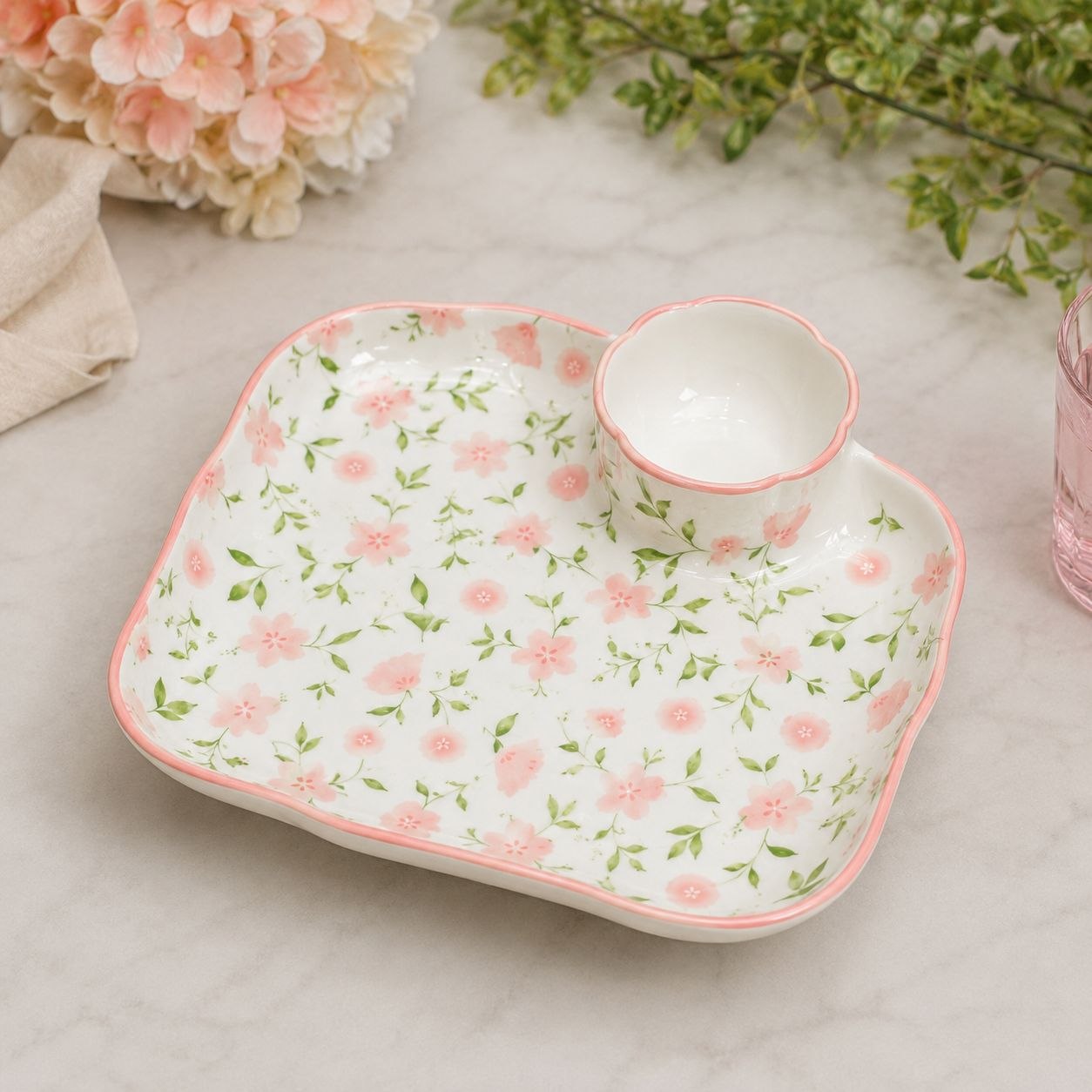 Flory porcelain plate