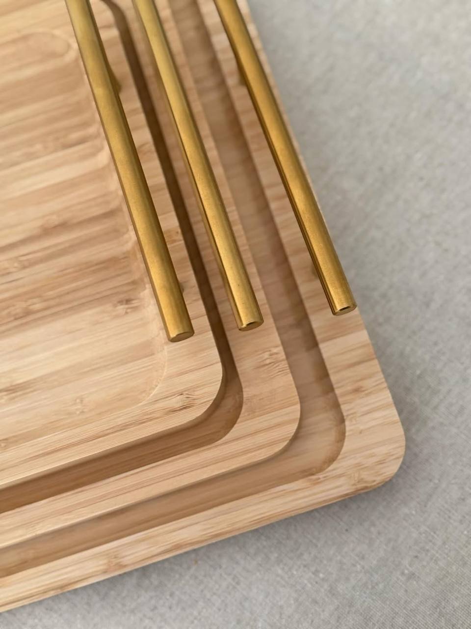 Bamboo tray set 3 pieces