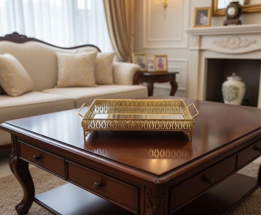 Jumbo Bombaye tray, large size 46x32 cm, with a sophisticated classic style