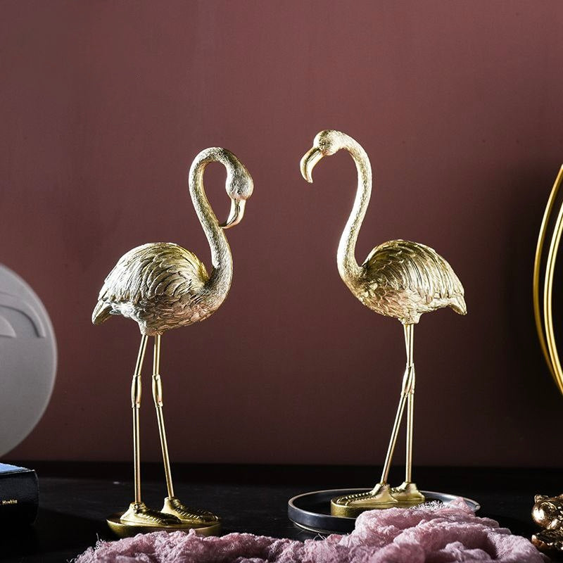 Golden flamingo set 2 pieces
