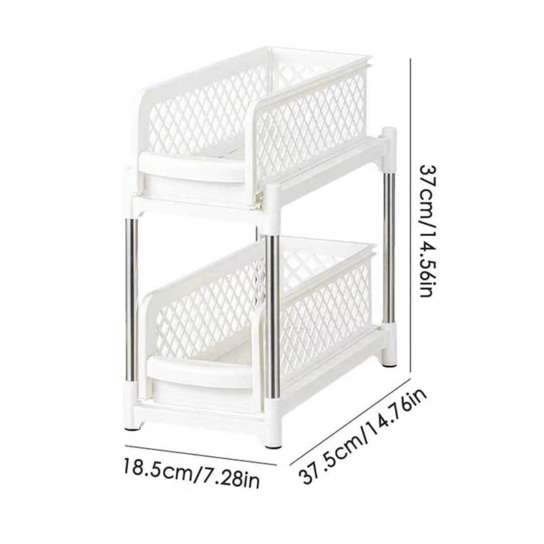 Organizer with sliding drawer 2-tier