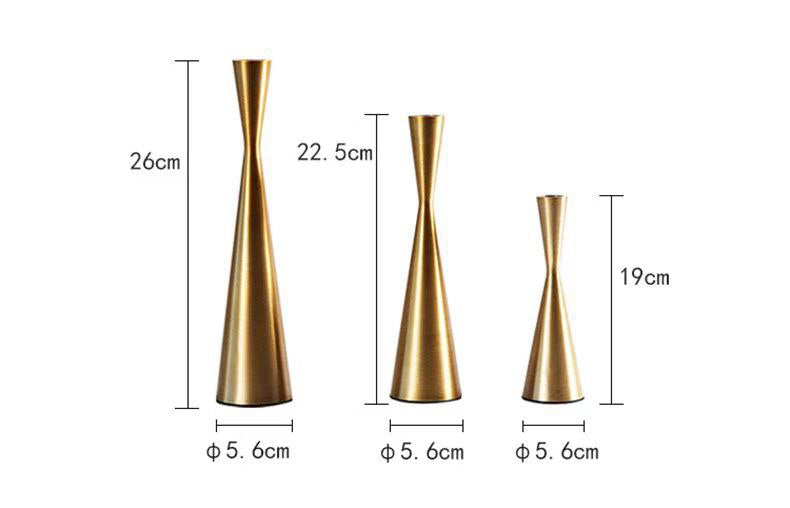Triple gold Candlestick Set