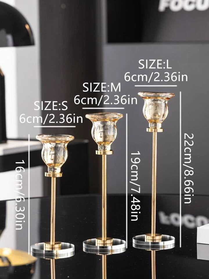 Crystal candlestick set