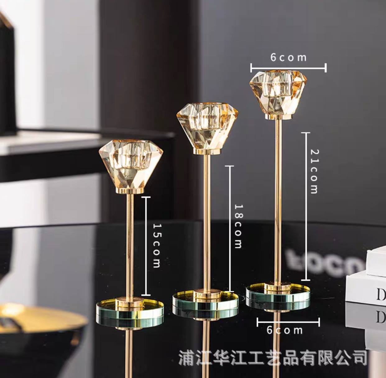 Crystal candlestick set