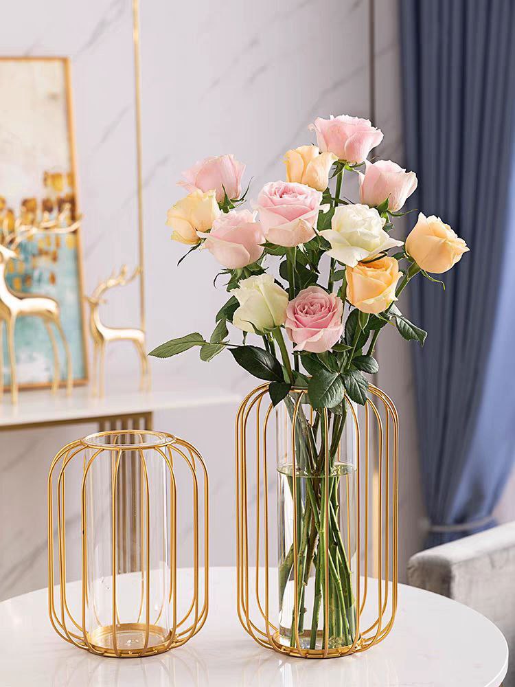 Metal glass vase