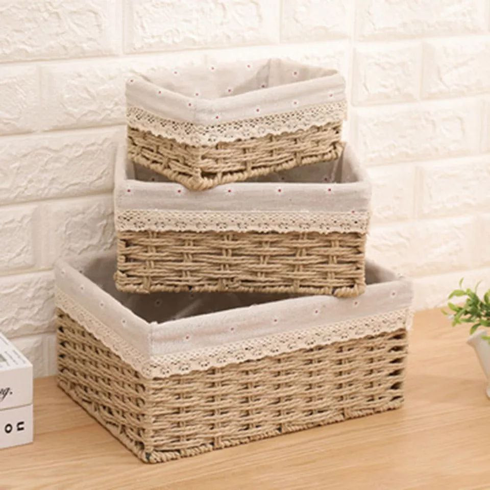 Rattan Organizer Basket set 3 pieces