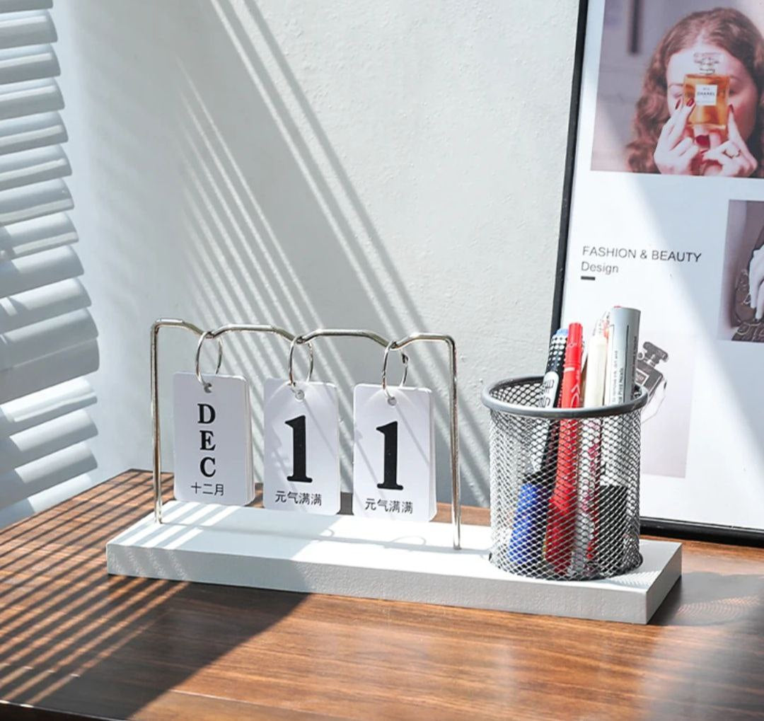 Calendar with pencil case