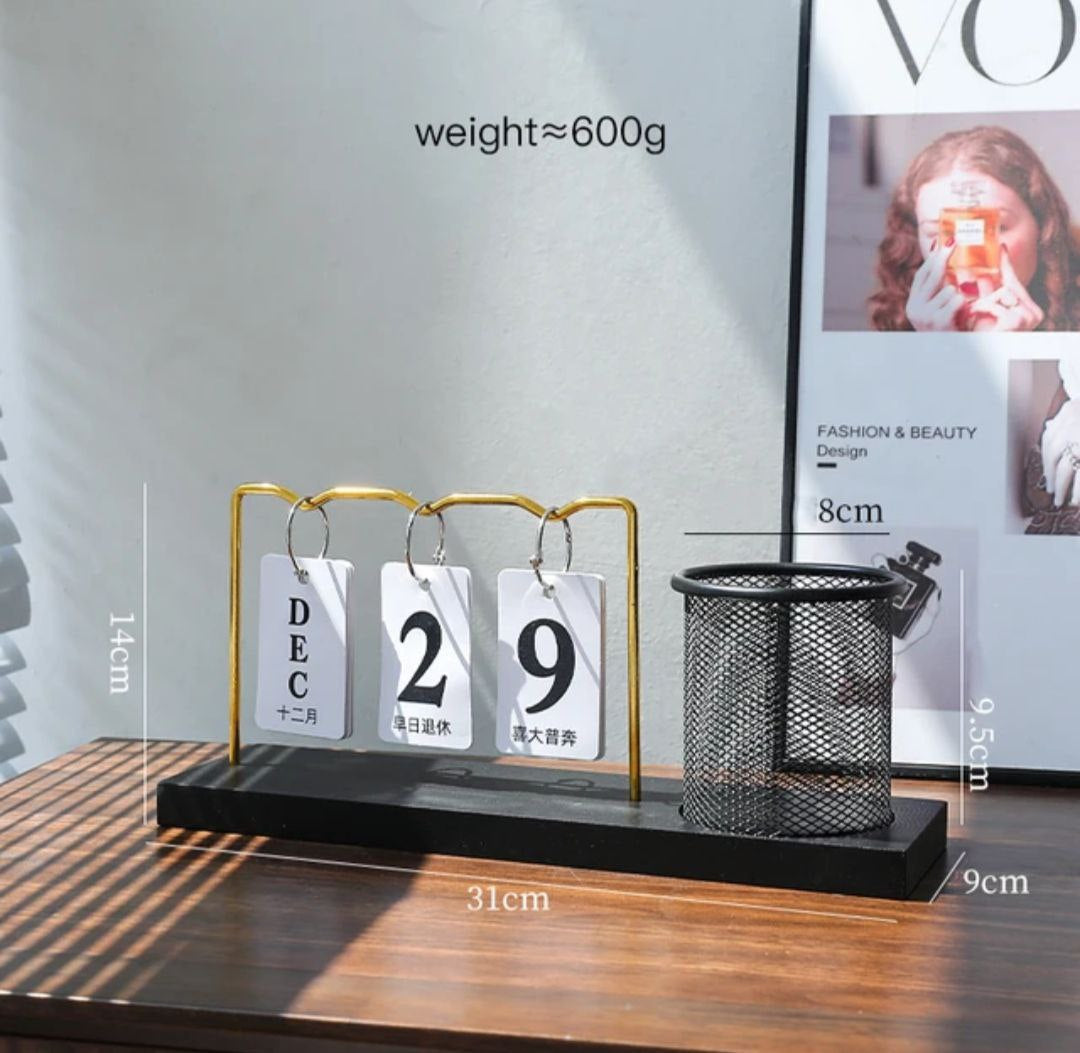 Calendar with pencil case