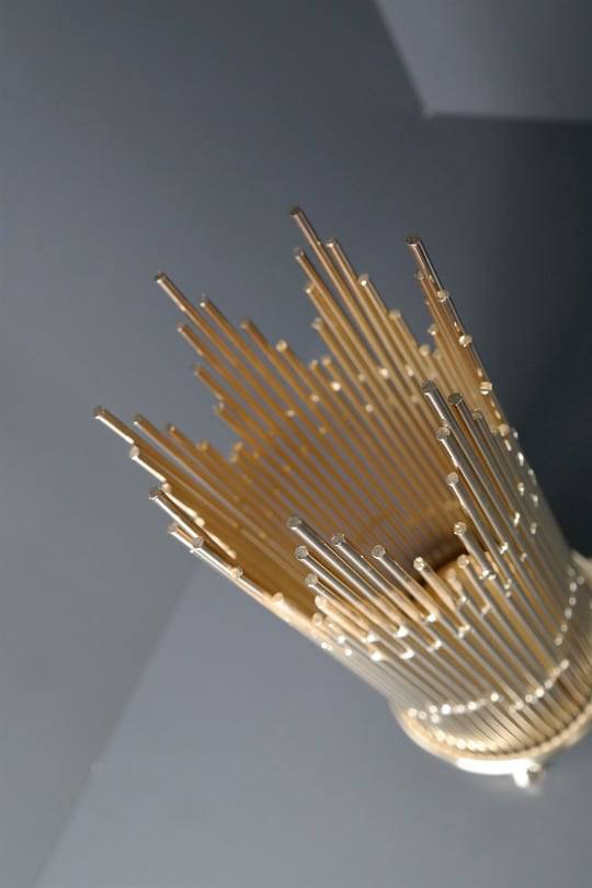 Metal golden vase