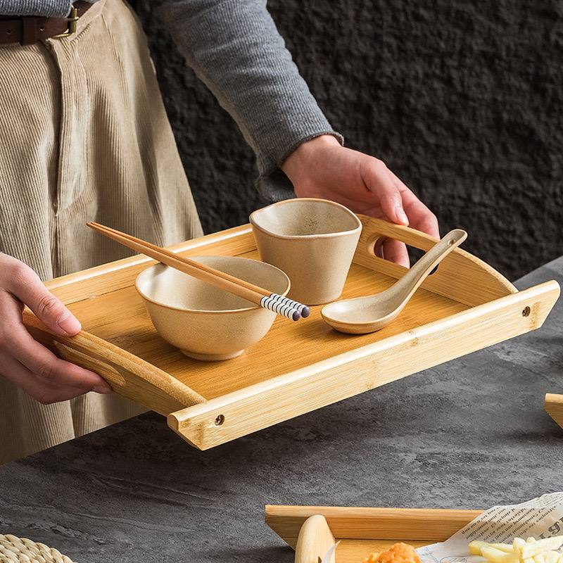 Bamboo tray set 3 pieces