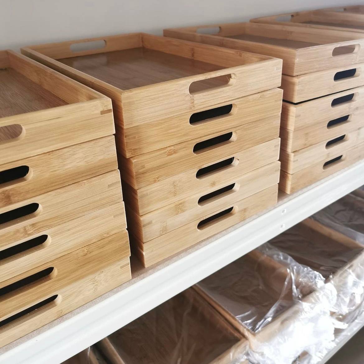Bamboo tray set 3 pieces