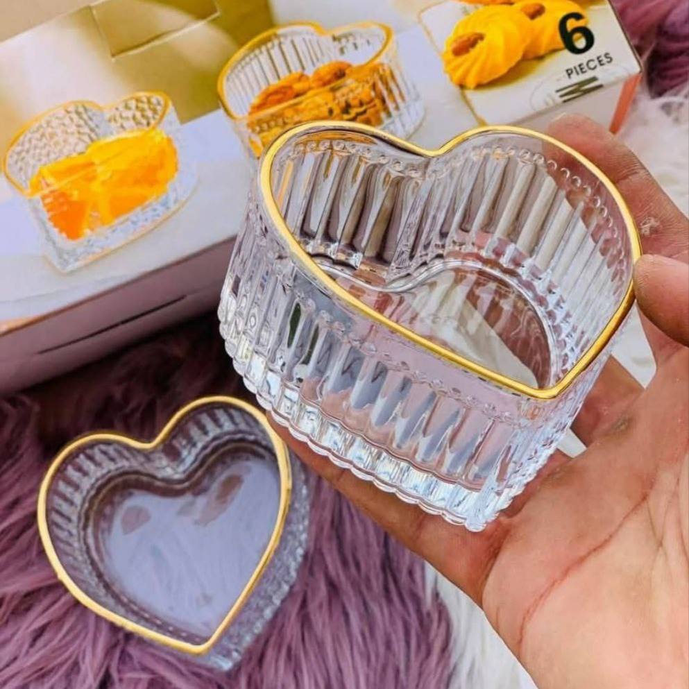 Heart bowl set 6 pieces