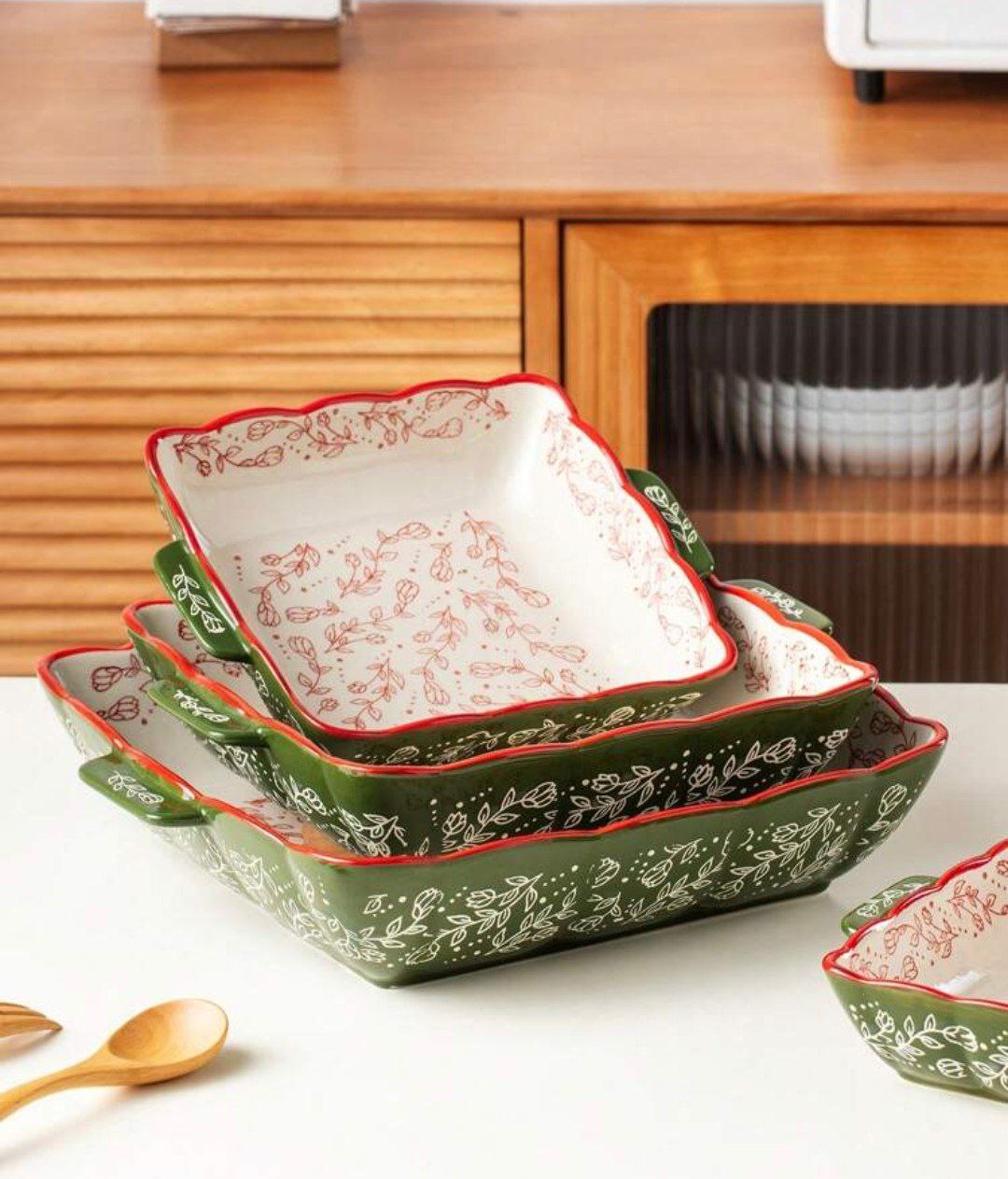 3-piece porcelain casserole set