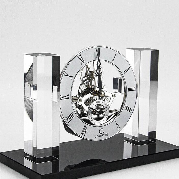 Crystal metal clock