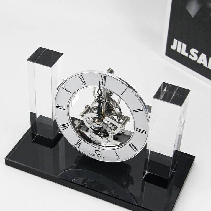 Crystal metal clock