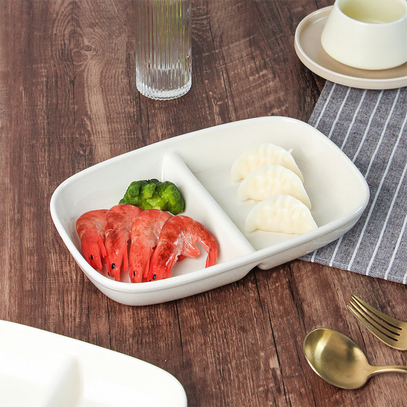 Divided porcelain plate