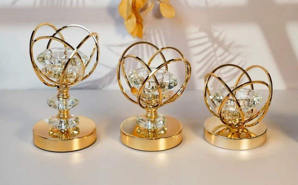 Crystal candlestick set