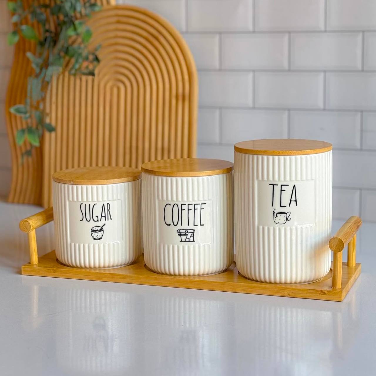 Ribbed Porcelain Coffee Set
