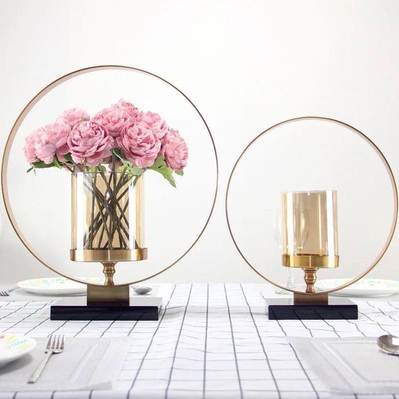 Metal glass vase