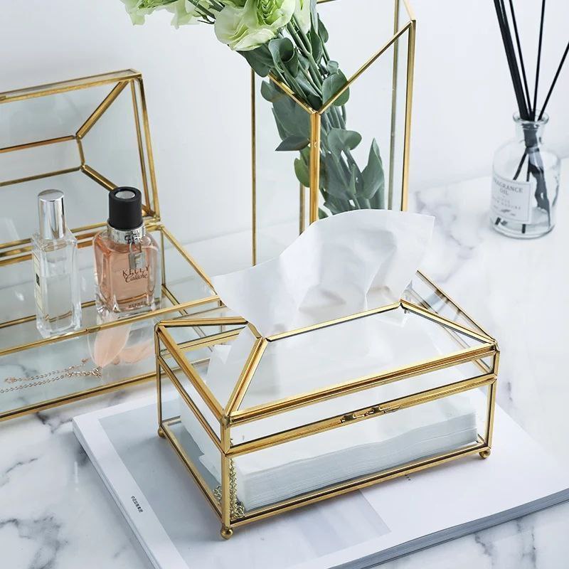 glass tissue box
