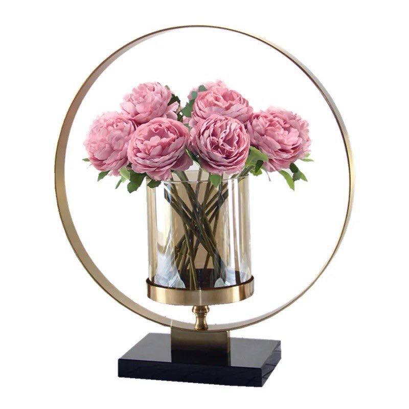 Metal glass vase