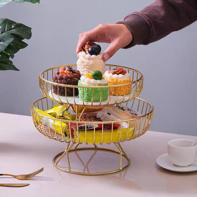 Gold fruit stand