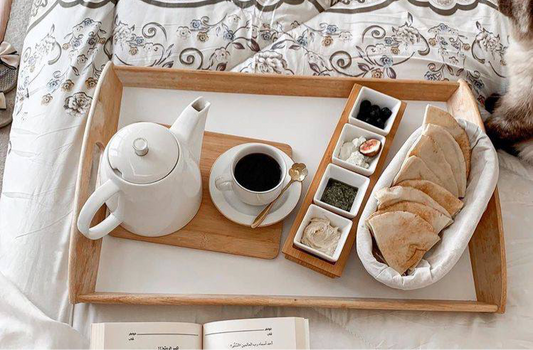 Breakfast wood tray