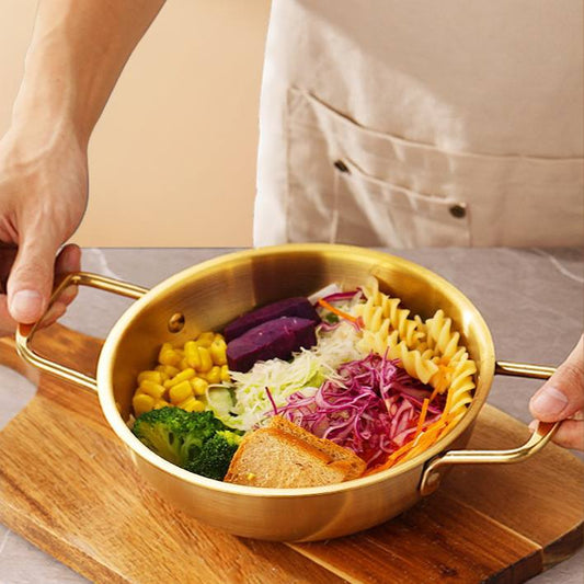 Stanless gold-plated serving bowls with a magnet made of stainless steel