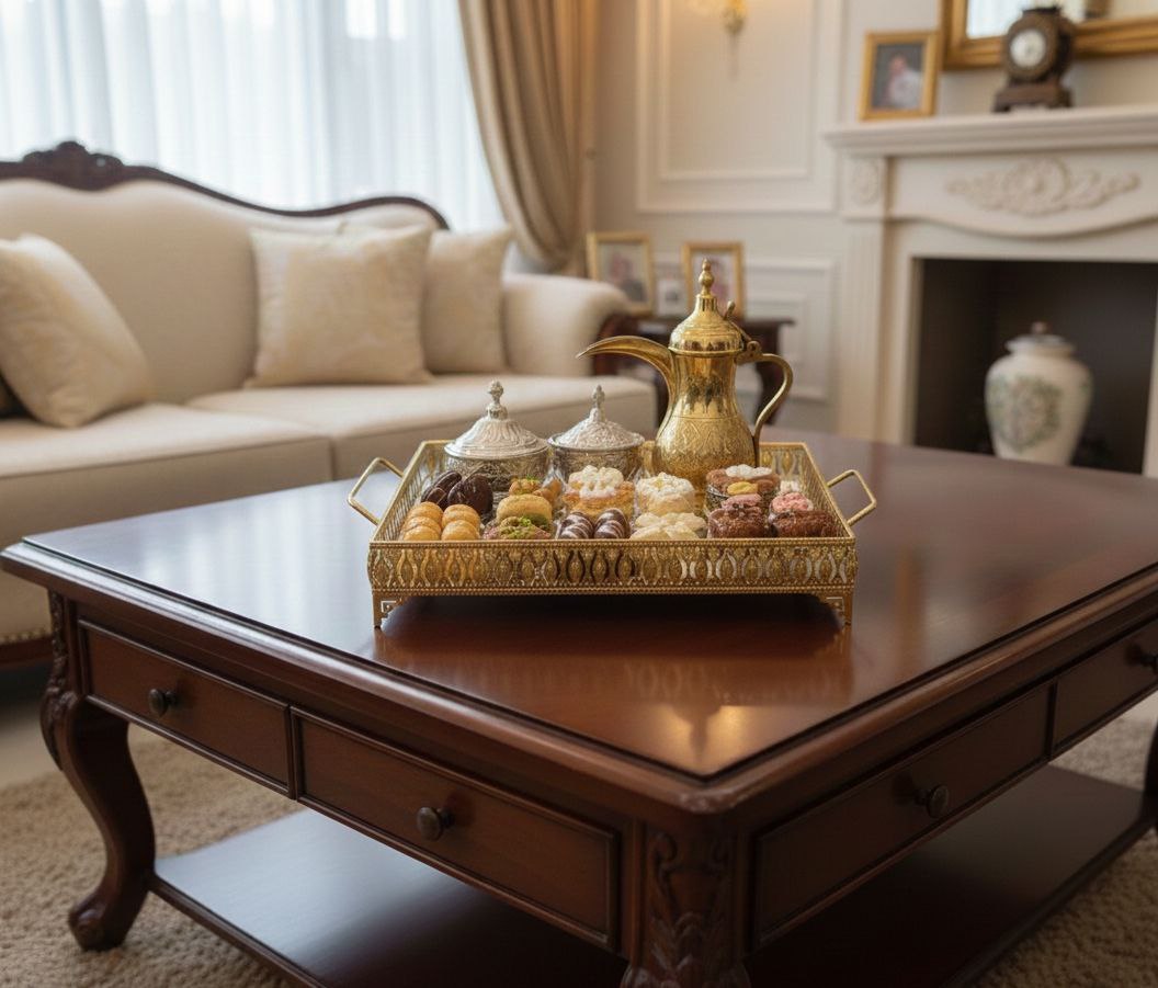 Jumbo Bombaye tray, large size 46x32 cm, with a sophisticated classic style
