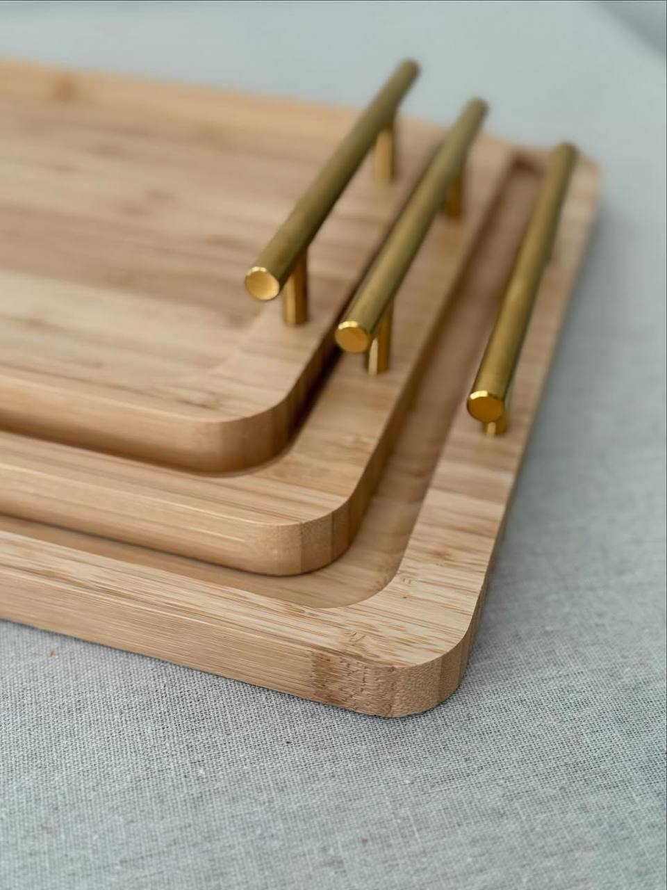 Bamboo tray set 3 pieces
