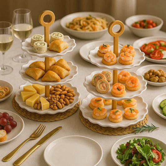 3-tier porcelain serving stand