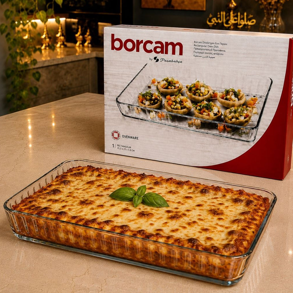 Rectangular ribbed Turkish baking dish (37 x 24 x 6 cm)