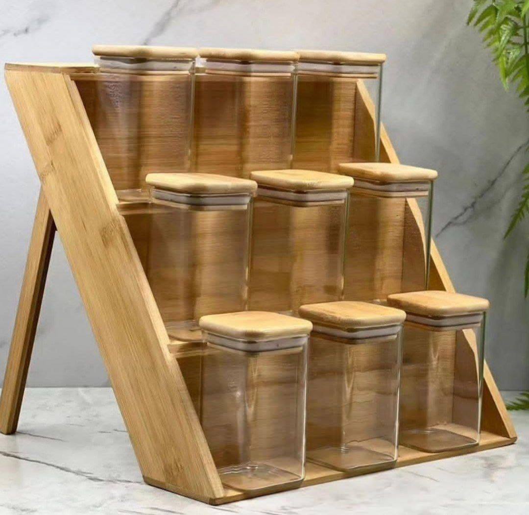 A tiered spice jar organizer for your kitchen