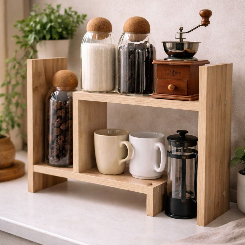 H wood organizer