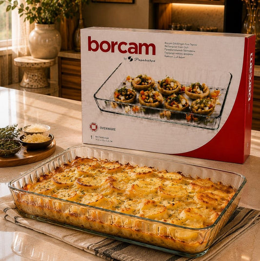 Rectangular ribbed Turkish baking dish (37 x 24 x 6 cm)