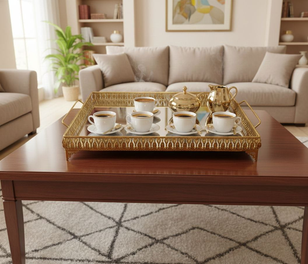 Jumbo Bombaye tray, large size 56x32 cm, with a sophisticated classic style