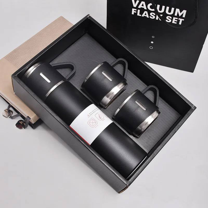 Original Thermos set with 3 stainless steel cups