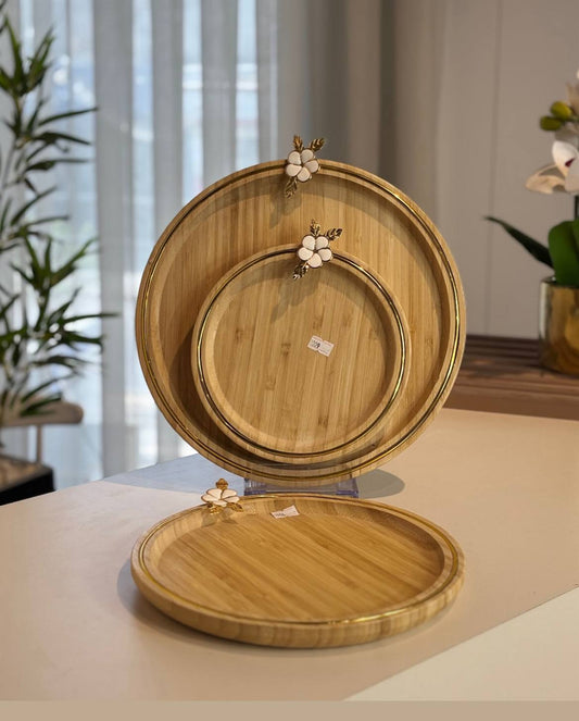 Bamboo tray set 3 pieces