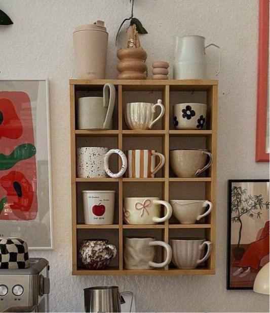 Wooden Mug Rack 12-Compartment