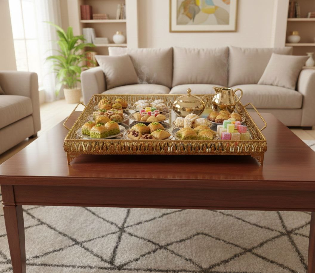 Jumbo Bombaye tray, large size 56x32 cm, with a sophisticated classic style