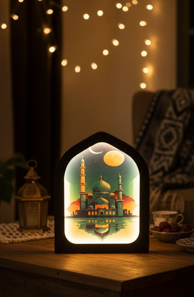 Ramadan decorative stand with LED lighting inside
