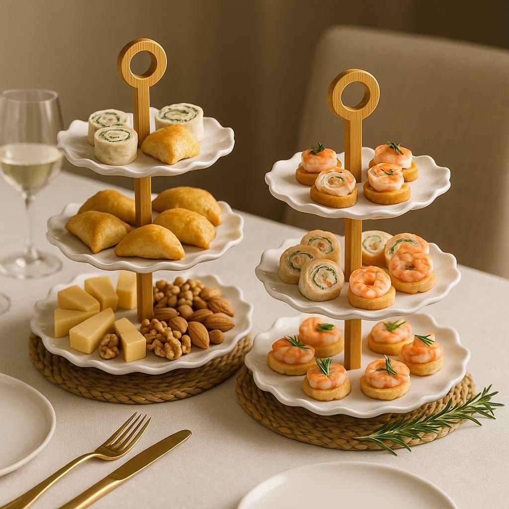 3-tier porcelain serving stand