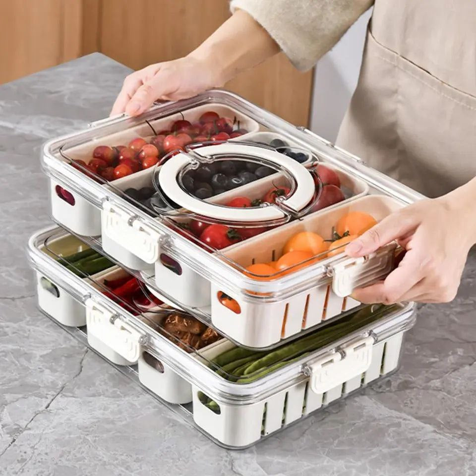 organizer acrylic container with a divided lid of 4 or 8 compartments