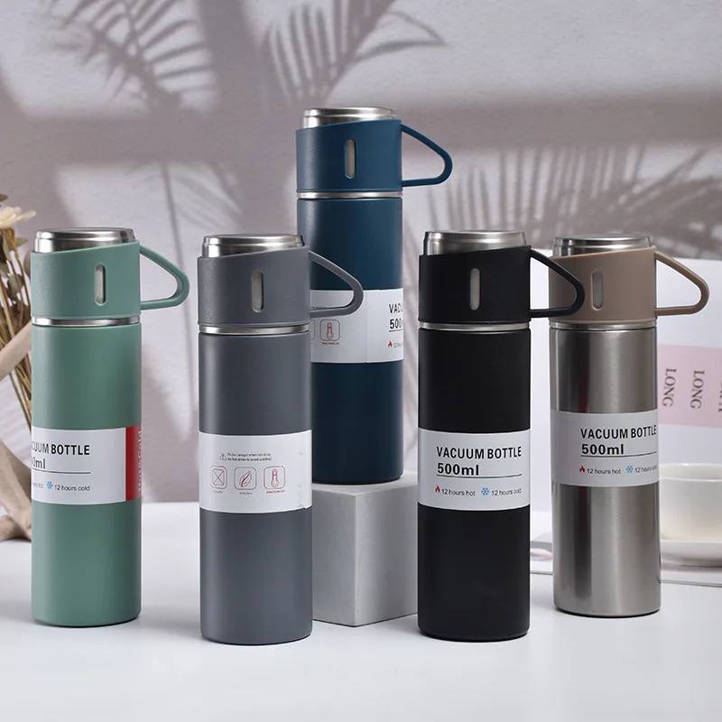 Original Thermos set with 3 stainless steel cups