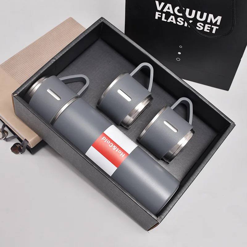 Original Thermos set with 3 stainless steel cups