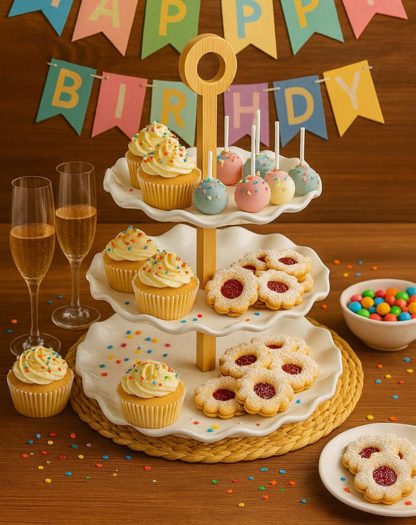 3-tier porcelain serving stand